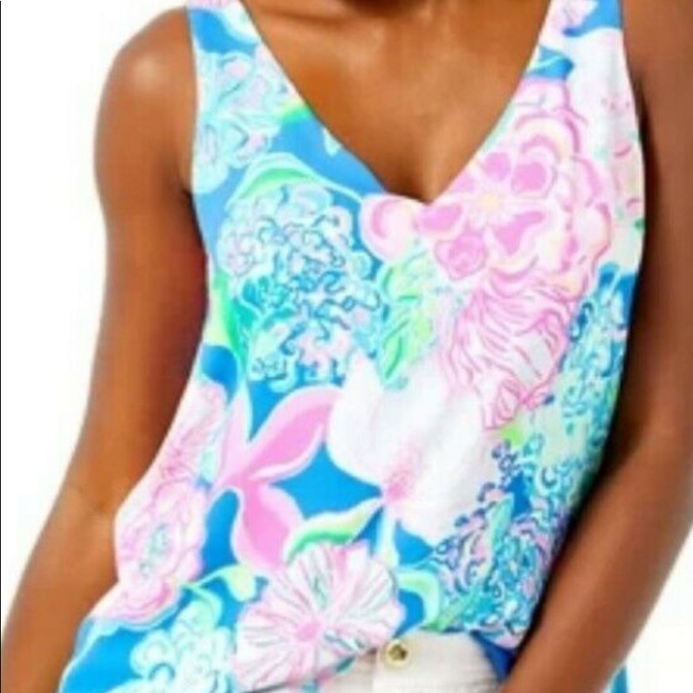 BNWT Florin Reversible Top, Lilly Pulitzer, size medium,Peony For Your Thoughts.